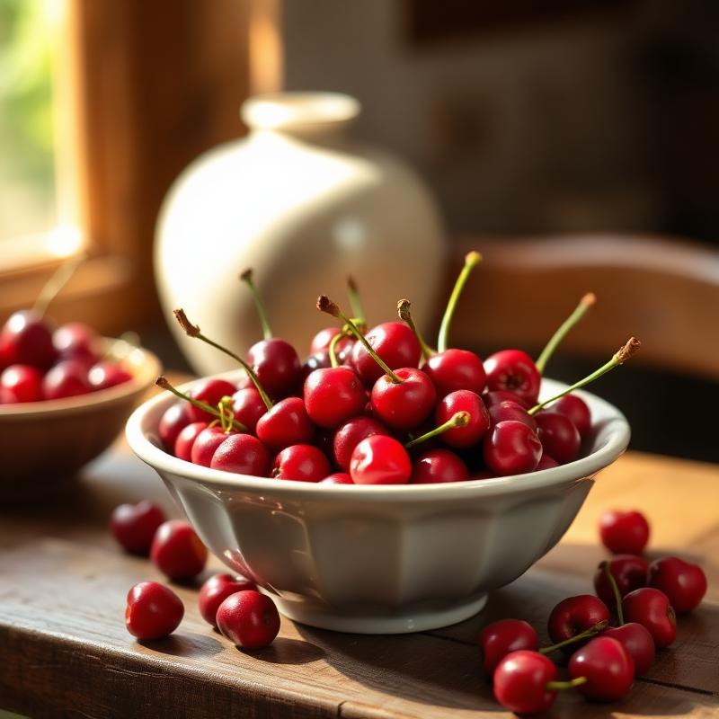 Bowl of Cerina cherries